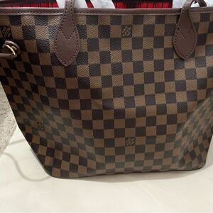 Designer Checkered Brown Tote Bag
